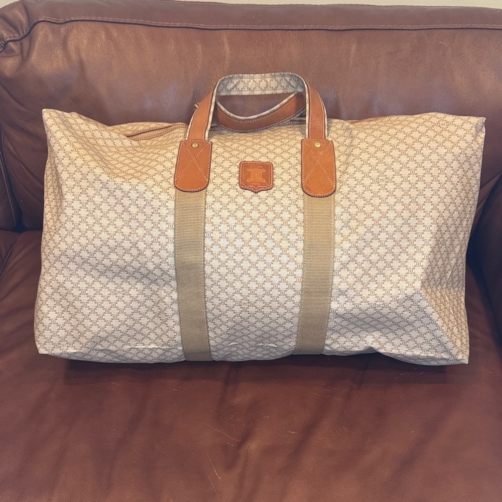 Celine Beige Macadam Travel Duffel